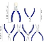 WORKPRO アクセサリー用工具セット 8点セット 手芸ペンチセット ペンチ 平ペンチ 丸やっとこ ニッパー 精密手作り ビーズ製作 クラフト ハンドメイド DIY 道具 スプリング式 自動開き 収納ケース付き