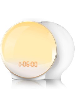 光目覚まし時計 TITIROBA YABAE Wake Up Light スリープタイマー スヌーズ ラジオ ナイトライト イルミネーション MY-09 日本語取扱説明書付き ホワイト