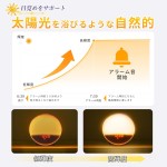 光目覚まし時計 TITIROBA YABAE Wake Up Light スリープタイマー スヌーズ ラジオ ナイトライト イルミネーション MY-09 日本語取扱説明書付き ホワイト