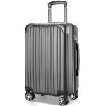 [VARNIC] スーツケース キャリーバッグ キャリーケース 機内持込 超軽量 大型 静音 ダブルキャスター 耐衝撃 360度回転 TSAローク搭載 ファスナー式 旅行 ビジネス 出張 (S サイズ(40.5L, 灰)