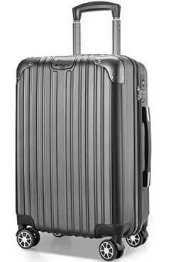 [VARNIC] スーツケース キャリーバッグ キャリーケース 機内持込 超軽量 大型 静音 ダブルキャスター 耐衝撃 360度回転 TSAローク搭載 ファスナー式 旅行 ビジネス 出張 (S サイズ(40.5L, 灰)