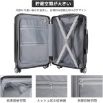 [VARNIC] スーツケース キャリーバッグ キャリーケース 機内持込 超軽量 大型 静音 ダブルキャスター 耐衝撃 360度回転 TSAローク搭載 ファスナー式 旅行 ビジネス 出張 (S サイズ(40.5L, 灰)