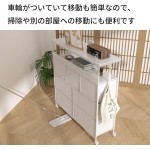 LunarLight チェスト タンス 幅100奥行30高さ104.2㎝ 収納チェスト 収納ケース コンセント2口付き ストッパーキャスター付き 移動式と 固定式2機能 テレビ台としても使える 頑丈 組立簡単 耐震転倒防止 大容量収納3段7杯 引き出し付き 棚板2枚 (ホワイト)