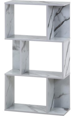 不二貿易(Fujiboeki) オープンラック シェルフ 3段 幅59×奥行24×高さ106cm 大理石調 S型 収納棚 ディスプレイラック 組立商品 59285