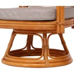 不二貿易 座椅子 籐椅子 回転式 幅52×奥行54×高さ69cm ナチュラル ラタン 肘付き 座面高33cm 完成品 85341 【Amazon.co.jp限定】