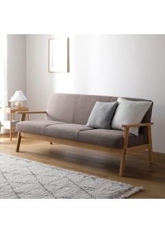 RASIK ソファー 3人掛け ファブリック 肘付き 天然木 グレージュ 木枠 北欧風 トゥリッグ TRYGG