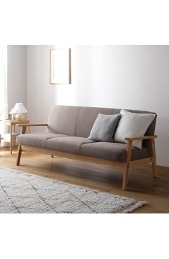 RASIK ソファー 3人掛け ファブリック 肘付き 天然木 グレージュ 木枠 北欧風 トゥリッグ TRYGG