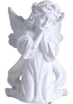 [bellarino] 天使 置物 オブジェ お祈り エンジェル インテリア 平和 祈る天使像 ガーデニング 工芸品 ギフト プレゼント 樹脂製 ホワイト (C)