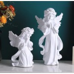 [bellarino] 天使 置物 オブジェ お祈り エンジェル インテリア 平和 祈る天使像 ガーデニング 工芸品 ギフト プレゼント 樹脂製 ホワイト (C)