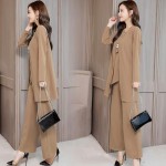 [Ｓｕｅｅｙａ] セットアップ レディース パンツスーツ 3点セット シフォン カーディガン パンツドレス ゆったり 大きいサイズ 体型カバー カジュアル お洒落 シンプル フォーマル 上品 通勤 ママ 普段着 秋 冬