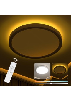 [禄越] シーリングライト led 照明器具 8畳 間接光 照明 36W 4300lm 調光調色 リモコン付 常夜灯モード タイマー 薄型 ledシーリングライト 省エネ 節電 簡単取付 天井照明 電気 キッチン リビング 子供部屋 寝室 和室 洋室 ライト (Φ37xH3.5cm, ホワイト, 8畳用)