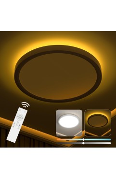 [禄越] シーリングライト led 照明器具 8畳 間接光 照明 36W 4300lm 調光調色 リモコン付 常夜灯モード タイマー 薄型 ledシーリングライト 省エネ 節電 簡単取付 天井照明 電気 キッチン リビング 子供部屋 寝室 和室 洋室 ライト (Φ37xH3.5cm, ホワイト, 8畳用)