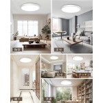 [禄越] シーリングライト led 照明器具 8畳 間接光 照明 36W 4300lm 調光調色 リモコン付 常夜灯モード タイマー 薄型 ledシーリングライト 省エネ 節電 簡単取付 天井照明 電気 キッチン リビング 子供部屋 寝室 和室 洋室 ライト (Φ37xH3.5cm, ホワイト, 8畳用)