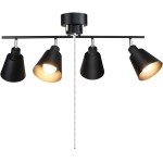 Depuley シーリングライト 4灯 レトロ オシャレ ペンダントライト スポットライト 吊り下げ 天井照明 調整自由 折り畳み可 口金E26 照明器具 ジッパースイッチ ひも付き 和室 洋室 リビング 台所 寝室 ダイニング 内玄関 (電球別売)