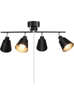 Depuley シーリングライト 4灯 レトロ オシャレ ペンダントライト スポットライト 吊り下げ 天井照明 調整自由 折り畳み可 口金E26 照明器具 ジッパースイッチ ひも付き 和室 洋室 リビング 台所 寝室 ダイニング 内玄関 (電球別売)