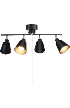 Depuley シーリングライト 4灯 レトロ オシャレ ペンダントライト スポットライト 吊り下げ 天井照明 調整自由 折り畳み可 口金E26 照明器具 ジッパースイッチ ひも付き 和室 洋室 リビング 台所 寝室 ダイニング 内玄関 (電球別売)