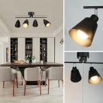 Depuley シーリングライト 4灯 レトロ オシャレ ペンダントライト スポットライト 吊り下げ 天井照明 調整自由 折り畳み可 口金E26 照明器具 ジッパースイッチ ひも付き 和室 洋室 リビング 台所 寝室 ダイニング 内玄関 (電球別売)