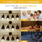 Depuley シーリングライト 4灯 レトロ オシャレ ペンダントライト スポットライト 吊り下げ 天井照明 調整自由 折り畳み可 口金E26 照明器具 ジッパースイッチ ひも付き 和室 洋室 リビング 台所 寝室 ダイニング 内玄関 (電球別売)