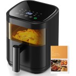 ノンフライヤー 3L 電気フライヤー ノンオイル 揚げ物 惣菜 1~2人用 可視窓 エアフライヤー LEDディスプレイ タッチパネル タイマー 温度調整 中断記憶 日本語説明書 日本語レシピ付き PSE認証済 黒色