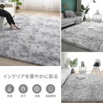 ラグマット カーペット 120x160cm おしゃれな北欧風シャギーラグ 全厚約5cm 洗えるラグ 滑り止め付き 毛足約4cm ふわっとした手触り 防音絨毯 オールシーズン快適に使用 長方形 ROCYJULIN（ライトグレー 約1.5畳 ）