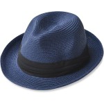 [エッジシティー] 折りたたみ可能 大きいサイズ メンズ 麦わら帽子 ストローハット