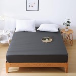 HEVUMYI ボックスシーツ 吸水速乾シーツ 厚さ5~30cmのマットレスに適用 （シングル,100×200cm） ベッドシーツ 抗菌防臭マットレスカバー 洗えるベッドカバー 着脱簡単 敷き布団カバー 防ダニ 柔らかな触感 ダークグレー