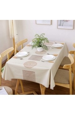 Forhomelife テーブルクロス ビニール おしゃれ PVC製 撥水 北欧 テーブルカバー 防水 防油 汚れ防止 耐久 耐熱 ずれにくい 厚手 140x180cm 図形柄
