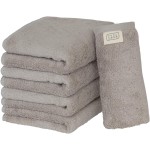 タオル研究所 [ボリュームリッチ] #003 フェイスタオル ライトグレー 5枚セット ホテル仕様 厚手 ふかふか ボリューム 高速吸水 耐久性 綿100% 480GSM JapanTechnology