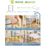 チチロバ(TITIROBA) シンク下 収納 ラック 伸縮 2段 簡単組立 シンク下伸縮棚 キッチン 収納 棚 洗面台下 フリーラック ホワイト 幅56-70.5×奥行27.5×高さ39.5cm